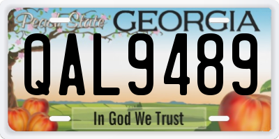 GA license plate QAL9489