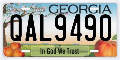 GA license plate QAL9490