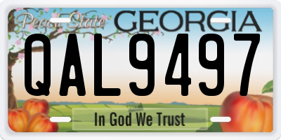 GA license plate QAL9497