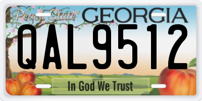 GA license plate QAL9512
