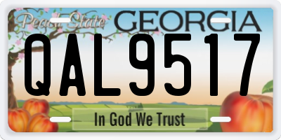 GA license plate QAL9517