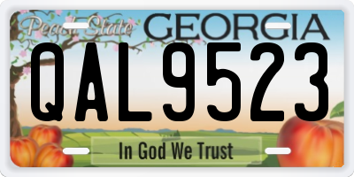 GA license plate QAL9523