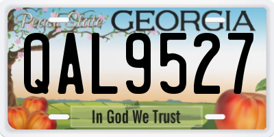 GA license plate QAL9527