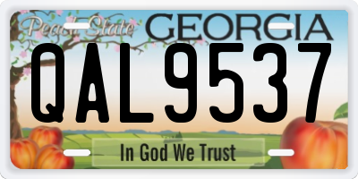 GA license plate QAL9537