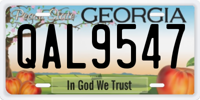 GA license plate QAL9547