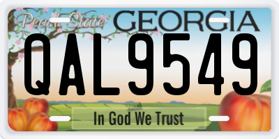 GA license plate QAL9549