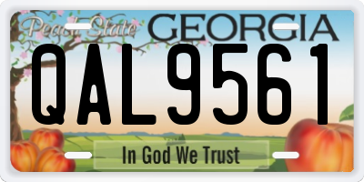 GA license plate QAL9561