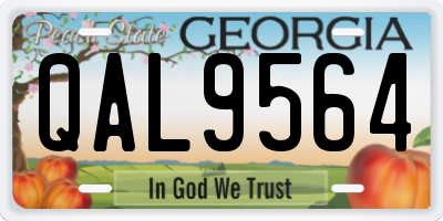 GA license plate QAL9564