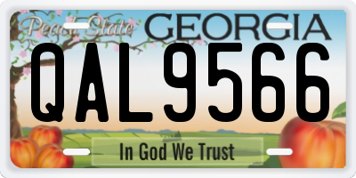 GA license plate QAL9566