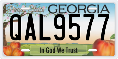 GA license plate QAL9577