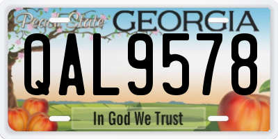GA license plate QAL9578