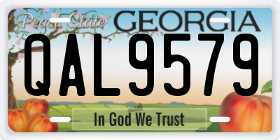 GA license plate QAL9579