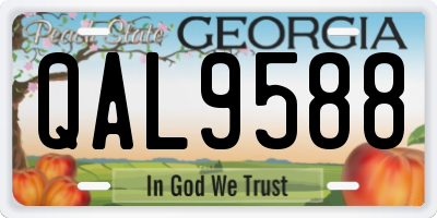 GA license plate QAL9588