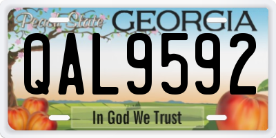 GA license plate QAL9592