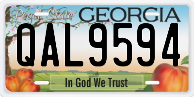GA license plate QAL9594