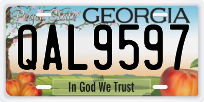 GA license plate QAL9597