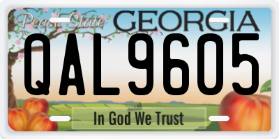 GA license plate QAL9605