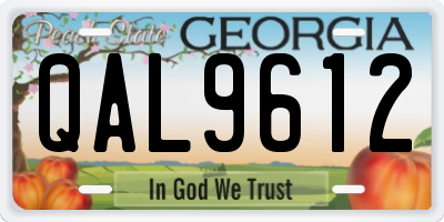 GA license plate QAL9612