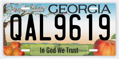 GA license plate QAL9619