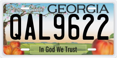 GA license plate QAL9622