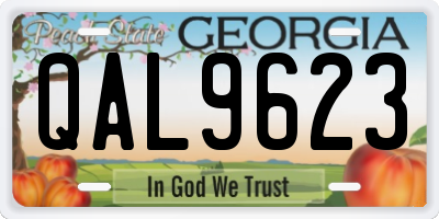 GA license plate QAL9623