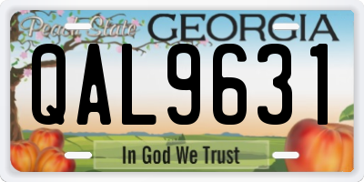 GA license plate QAL9631