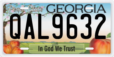 GA license plate QAL9632