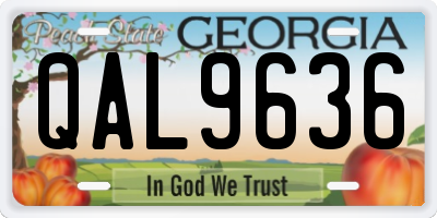 GA license plate QAL9636