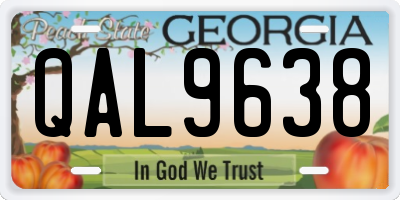 GA license plate QAL9638