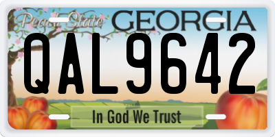 GA license plate QAL9642