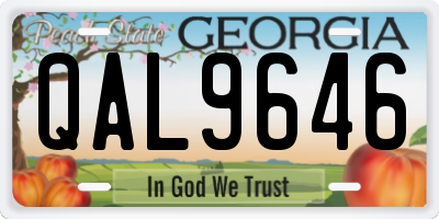 GA license plate QAL9646