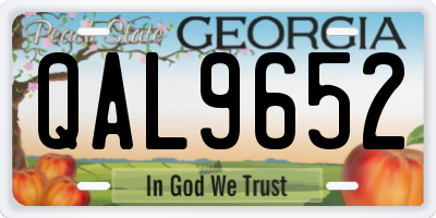 GA license plate QAL9652