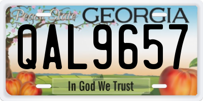 GA license plate QAL9657