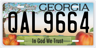 GA license plate QAL9664