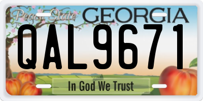 GA license plate QAL9671
