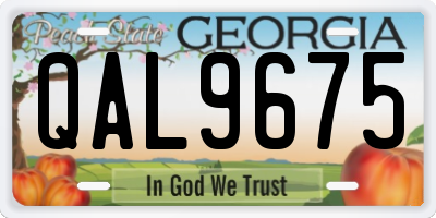 GA license plate QAL9675