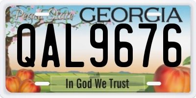 GA license plate QAL9676