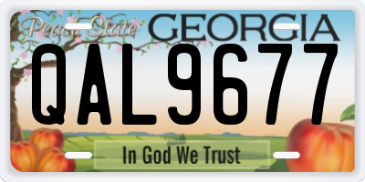 GA license plate QAL9677