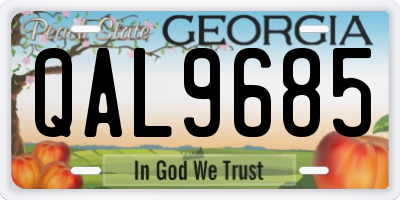 GA license plate QAL9685