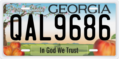 GA license plate QAL9686