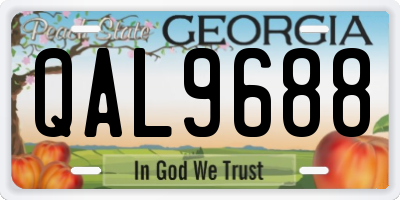 GA license plate QAL9688
