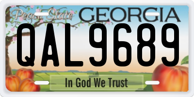 GA license plate QAL9689
