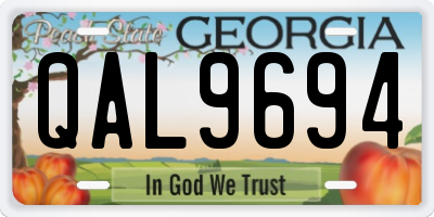 GA license plate QAL9694