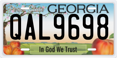 GA license plate QAL9698