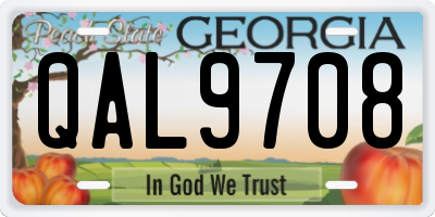 GA license plate QAL9708