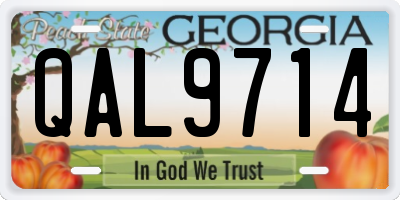 GA license plate QAL9714