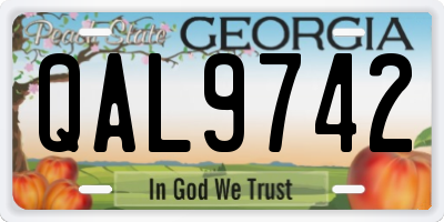 GA license plate QAL9742