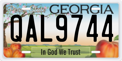 GA license plate QAL9744