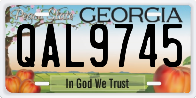 GA license plate QAL9745