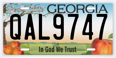 GA license plate QAL9747